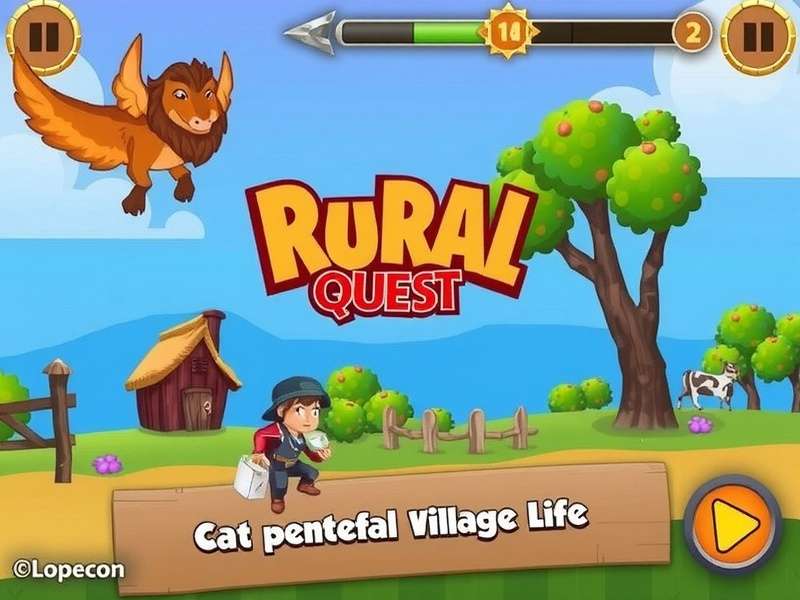Rural Quest Game Screenshot Showing Village Life
